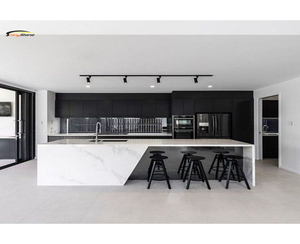 Newest luxury kitchen cabinet Island design with artificial stone surface