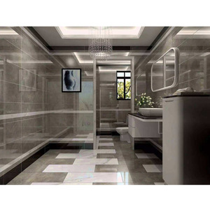 Carreaux de sol et muraux en marbre gris pierre pour hall d'entrée et escalier - Product Image 1