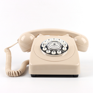 Telefono Vintage Senza Fili con Tasti a Pressione, Colore Beige, Collegabile al Cellulare, per Uso Domestico - Product Image 3