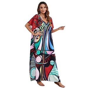 Stocklot 2024 été mode Europe et amérique quotidien en plein air femmes bohème plage sarong robe avec 38 motifs imprimés - Product Image 1