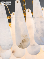 Lustre en albâtre moderne et minimaliste, luminaire décoratif de plafond, idéal pour un salon, une villa, une salle à manger, une chambre à coucher