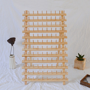 Hiện đại 12-Tier treo tường mộc mạc chủ đề bằng gỗ chủ 120 <span class=keywords><strong>spool</strong></span> giá gọn gàng có thể truy cập may <span class=keywords><strong>Organizer</strong></span> cho thêu thủ công - Product Image 2
