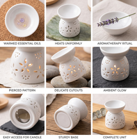 Brûleur à huile essentielle en céramique Aroma Wax Melt Burner Essential Oil Aromatherapy Diffuser Candle Tealight Holder for Home Christmas