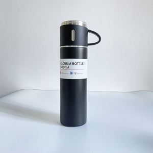 Free Shipping 17Oz Water Bottle Stainless Steel Vacuum Flask <b>Set</b> One <b>Cup</b> Three Lid Gift Box - Product Image 4