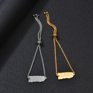 Braccialetti regolabili con mappa di Porto Rico da 18 cm con <span class=keywords><strong>città</strong></span> per donna - Gioielli in acciaio inossidabile PR # 567262 - Product Image 4