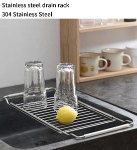 Étagère <span class=keywords><strong>extensible</strong></span> réglable en acier inoxydable pour égouttoir à vaisselle au-dessus de l'évier - Product Image 5