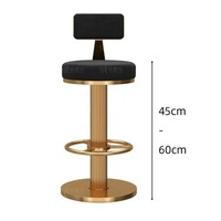 Tabouret de bar pivotant et réglable en hauteur avec dossier, style moderne et luxueux, idéal pour la maison ou comme tabouret de caisse – Tendance actuelle