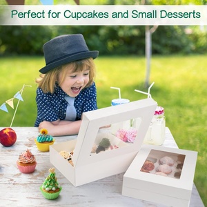Phong cách đơn giản cửa sổ Muffin dùng một lần hộp giấy tròn <span class=keywords><strong>cupcake</strong></span> hộp bánh <span class=keywords><strong>Cupcake</strong></span> màu trắng - Product Image 3