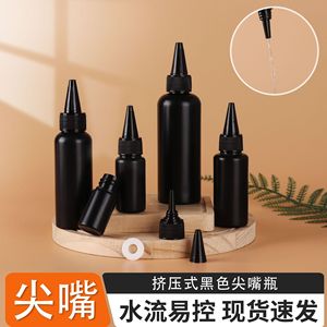 Bouteille noire à bec pointu de 100 ml en matériau HDPE, bouteille de distribution de liquide opaque pour usage en laboratoire - Product Image 4
