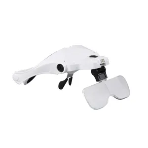 5 Adjustable Lens Double LED Head Wearing Eyewear Magnifier For Close Working Group