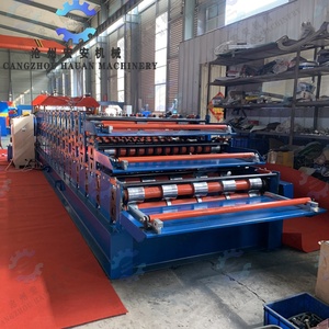 Servo-driven Precision Color Steel <b>Tile</b> 3-layer Production Equipment Full-automatic 3-layer Roll Forming <b>Machine</b> - Product Image 3