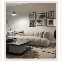 Sofá de Tela de Lana de Cordero de Estilo Nórdico Simple y Moderno, de Lujo Ligero, de 2, 3 y 4 Plazas, Sofá Seccional de Alta Gama para Sala de Estar