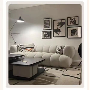 Canapé sectionnel de salon haut de gamme en tissu polaire d'agneau, style nordique simple et moderne, luxe léger, 2, 3 ou 4 places - Product Image 5