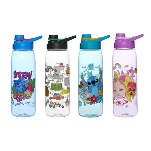 Bpa Free Plastic Water Bottle With Pattern Custom Logo Students Drinking Bottle Portable And Easy Clean