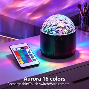 Water Ripple Table Lamp 16 Colors Rechargeable Touch Switch With Remote Control LED Night Light For Bedroom Dorm Room Decoration - Product Image 2