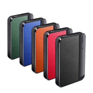 Best Selling 2025 Mini Power Bank With Leather Case 5000mAh Portable Slim Leather Power Bank PU Material for Promotion