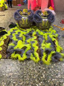 Costume de danse du lion de taille normale fabriqué à la main en usine Funtoys culture chinoise inspirée danse du lion pour deux <span class=keywords><strong>personnes</strong></span> - Product Image 6