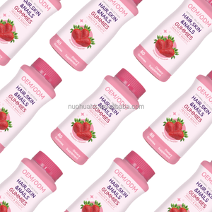 Gummies pour cheveux, peau et ongles, biotine, vitamine C et vitamine E, pectine végétalienne, saveur fraise, complément alimentaire OEM ODM - Product Image 5