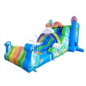 WINSUN - Castillo Inflable Económico para Niños, Trampolín con Diseño de Mundo Submarino, Combinado con Tobogán, PVC Ignífugo e Impermeable, Personalizable - Product Image 1