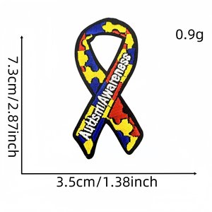 Expédition mondiale, patch brodé personnalisé en forme de puzzle coloré, soutien à l'autisme, vous pouvez faire des choses difficiles, patchs brodés pour vêtements - Product Image 3