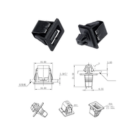 Loquet à poussoir compact en plastique, loquet de porte à déverrouillage par pression pour panneau intérieur, pour couvercle de port de charge arrière/interface de données