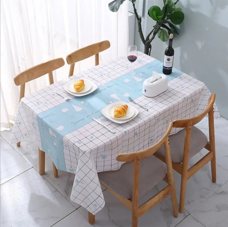 PVC Tablecloth Cheap Price Waterproof Rectangle Tablecloths Kitchen Oil Proof Table Cloth Best Supplier Factory Direct