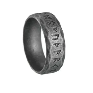 HP Fine Jewelry Anillos Hombres Anillo de plata antigua Vintage Viking <span class=keywords><strong>Juve</strong></span> Anillo de acero de titanio Moda al por mayor - Product Image 3