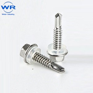 Tornillo Autoperforante de Cabeza Plana DIN7504 de Acero Inoxidable con Recubrimiento de Zinc y Arandela de Nylon, Fijación Métrica para Montaje en Panel - Product Image 1