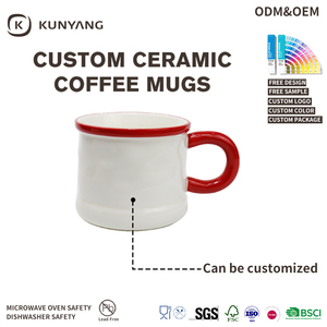 Tasses à café en céramique de porcelaine émaillée couleur minimaliste, compatibles lave-vaisselle et micro-ondes, pour la maison, vente en gros - Product Image 5