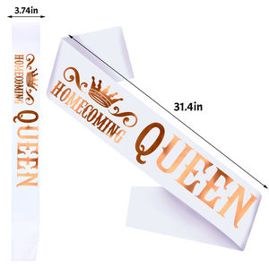 ハイスクールダンスキングとクイーンホームカミングコートサッシローズゴールドフォイルプロムサッシホームカミングキングとクイーンサッシ - Product Image 2