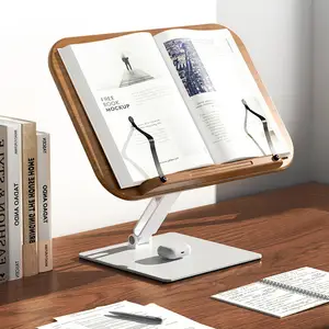 Adjustable Foldable Book Holder For Reading Wooden Book Holder Stand