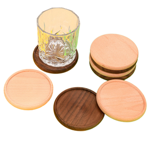 Juego de Portavasos de Madera de Haya Grabada, Forma Irregular, Tema de Vida, Duradero, Multifuncional, Protección de Mesa para Hogar, Oficina, Comedor - Product Image 1