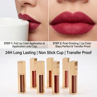 Vente en gros de gloss à lèvres hydratant, huile à lèvres liquide, rouge à lèvres liquide, en tube doré, fini velours satiné mat, résistant à l'eau, marque privée, faible MOQ 100