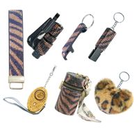 Ensemble d'accessoires de porte-clés de sécurité en gros Rhinestone Bling Spray Shell Pill Box Metal Self-Defence Keychain