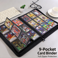 Classeurs de cartes à collectionner en liège écologique personnalisés à 9 pochettes, album de rangement zippé à 360 poches pour collection de cartes TCG et de cartes sportives