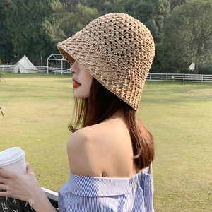 Sombrero de pescador de punto transpirable para mujer, sombrero plegable con protección solar para uso en exteriores, Material de algodón - Product Image 2