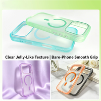 Duurzame, aangenaam aanvoelende acryl magnetische hoes voor iPhone 17 Pro, beschermende behuizing met verborgen luchtkussen, ondersteuning voor draadloos opladen