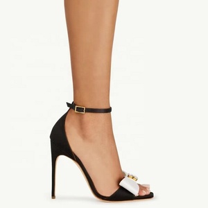 Sandalias Blancas de Verano con Lazo y Pedrería para Mujer, Tacones Altos Finos, Zapatos de Vestir Encantadores para Chicas, Punta Cuadrada Abierta, Correas en el Tobillo - Product Image 6