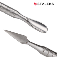 Alat Profesional STALEKS PC-30-1 17mm Tip Baja Tahan Karat Spanyol 119mm Panjang Total Pembersih Kutikula Manikur Penghapus Kulit Mati Kuku