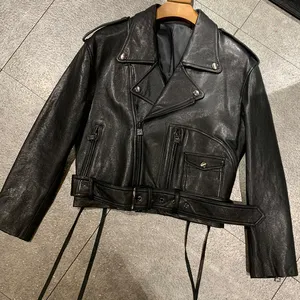 Moto&Bike Leather Jacket Women Genuine Leather Cloth Autumn New Arrival Real Sheep Leather