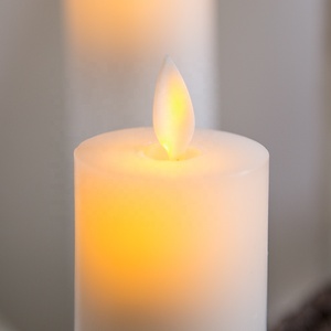 Flamme mobile D5 pilier plat blanc paraffine minuterie à piles à la maison décoration de mariage a mené la cire de bougie - Product Image 4