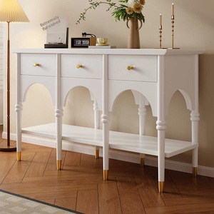 Armoire de couloir en <span class=keywords><strong>bois</strong></span> massif, armoire d'entrée rétro noire, commode, tables consoles mi-anciennes, buffet français - Product Image 2