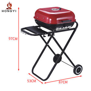 Barbecue pliant d'extérieur Hongyi de 18,5 pouces avec panneau latéral à hauteur réglable, grille à charbon de bois, pour le camping et la terrasse - Product Image 2