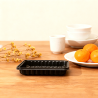 Barquette d'emballage alimentaire en plastique PP/PET de qualité alimentaire, adaptée aux fruits, légumes, viande congelée, nouilles, boulettes.