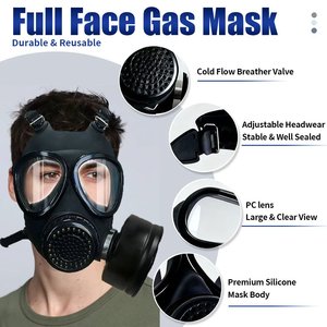 Respirator Silikon Berkualitas Tinggi, Dapat Digunakan Kembali, Anti Radiasi Nuklir, Masker <span class=keywords><strong>Gas</strong></span> Full Face untuk Perlindungan <span class=keywords><strong>Gas</strong></span> Beracun - Product Image 4