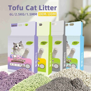 Strong Clumping Tofu <b>Cat</b> Litter Superior Odor Control 3 Seconds Clumping Toilet Flushable Natural Plant Fiber Bulk - Product Image 1