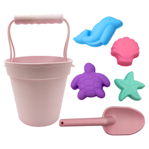 Jouets <span class=keywords><strong>de</strong></span> plage en silicone - Jouets <span class=keywords><strong>de</strong></span> plage modernes pour bébés, seau en silicone, pelle, 4 moules à <span class=keywords><strong>sable</strong></span> - Product Image 5