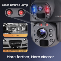 Caméra solaire SECTEC 10W à double objectif, zoom 20x, 6MP, 3K, 4G, extérieure, IP66, boîtier métallique, caméra PTZ, détection humaine, sécurité, caméra de surveillance CCTV