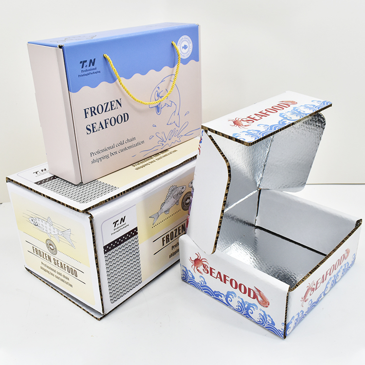 Recycled Materials Insulated Frozen Food Packaging Boxes for Transport and Shipping with Thermal Insulation