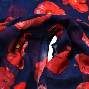 Prêt à expédier <span class=keywords><strong>coquelicot</strong></span> fleur conception viscose écharpes longue taille léger femmes écharpe motif floral coton sentiment cou foulards - Product Image 5
